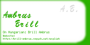 ambrus brill business card